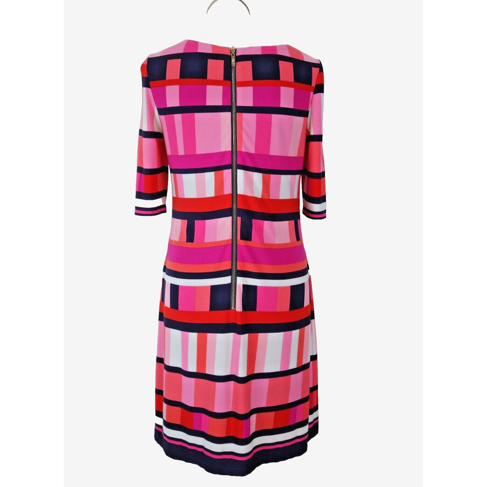 Eliza J Size 6 Geometric Abstract Sheath Dress Multicolor Pink Black - Picture 4 of 10